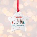 Personalised Winter Scene Ceramic Decoration
