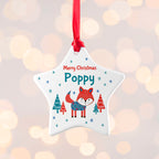 Personalised Winter Fox Ceramic Decoration