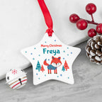 Personalised Winter Fox Ceramic Decoration
