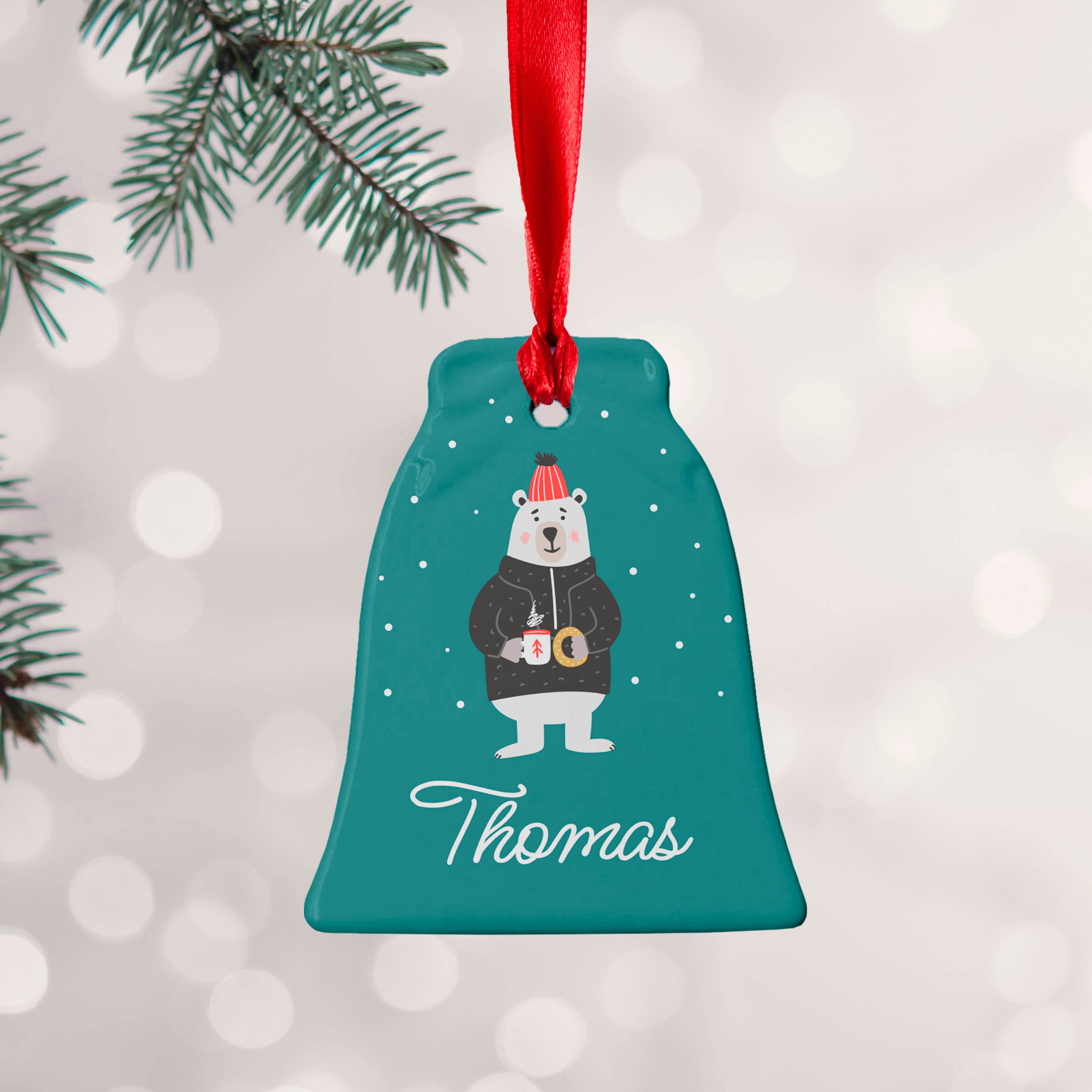 Personalised Polar Bear Christmas Decoration
