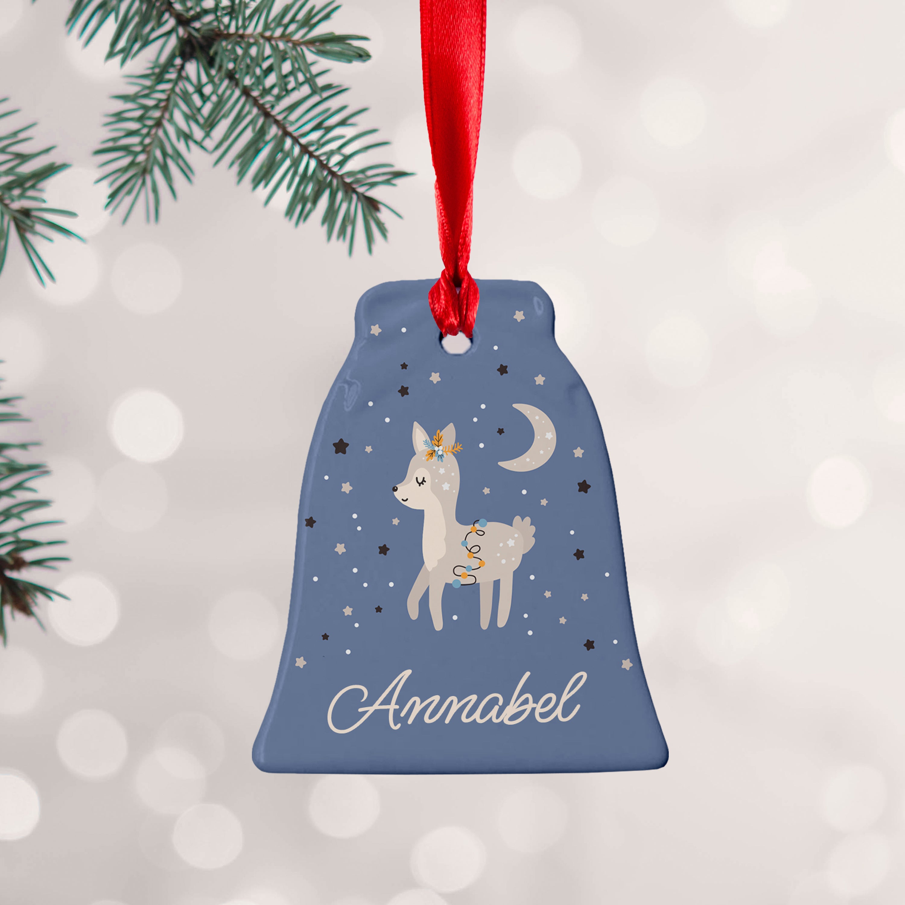 Personalised Moonlit Fawn Christmas Decoration