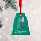 Personalised Christmas Mouse Ceramic Decoration