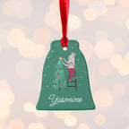 Personalised Christmas Mouse Ceramic Decoration