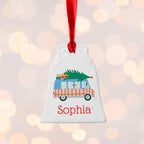 Personalised Christmas Tree Van Ceramic Decoration