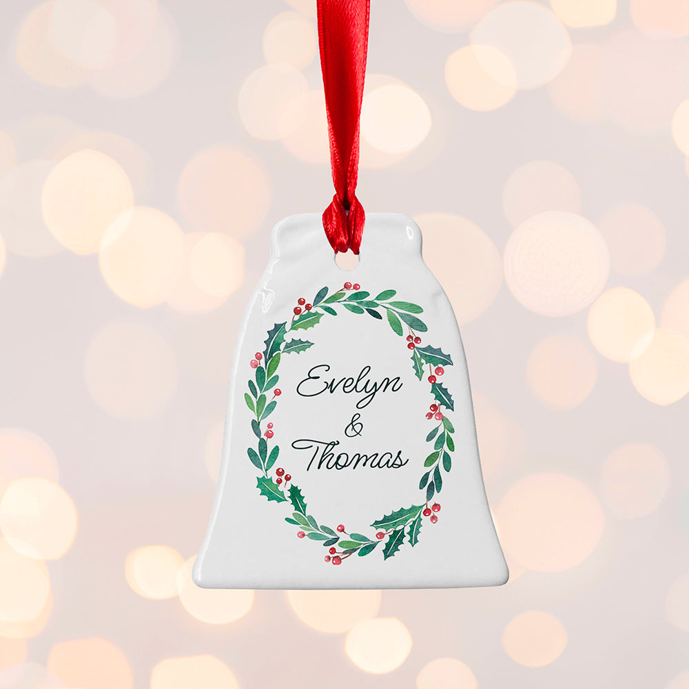 Personalised Couples Wreath Christmas Decoration