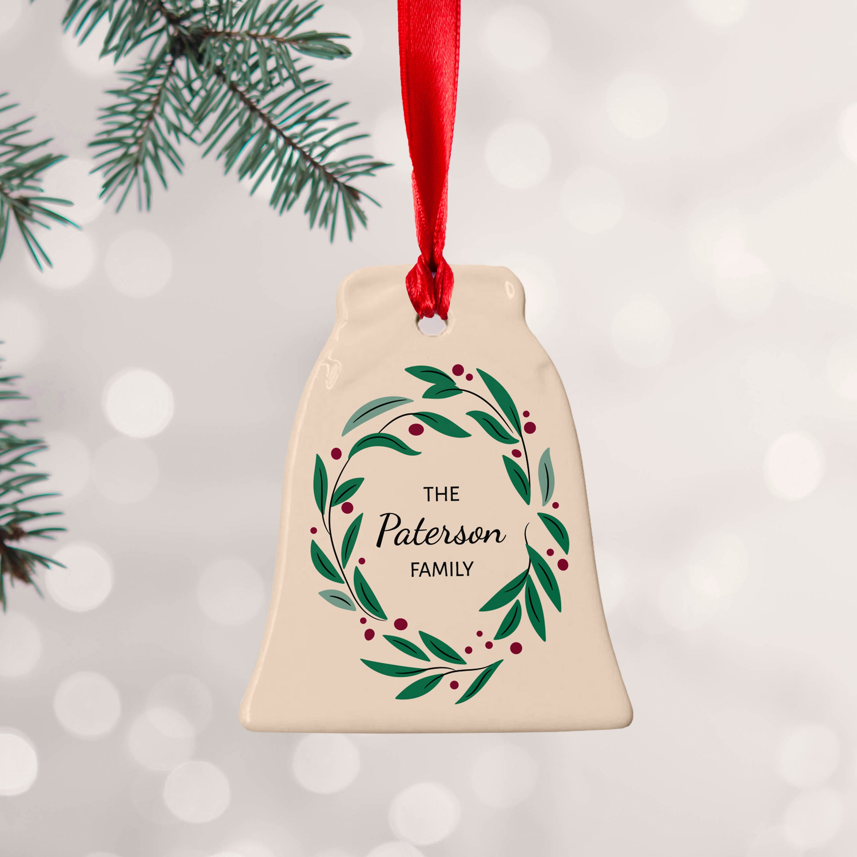 Personalised Family Wreath Christmas Decoration