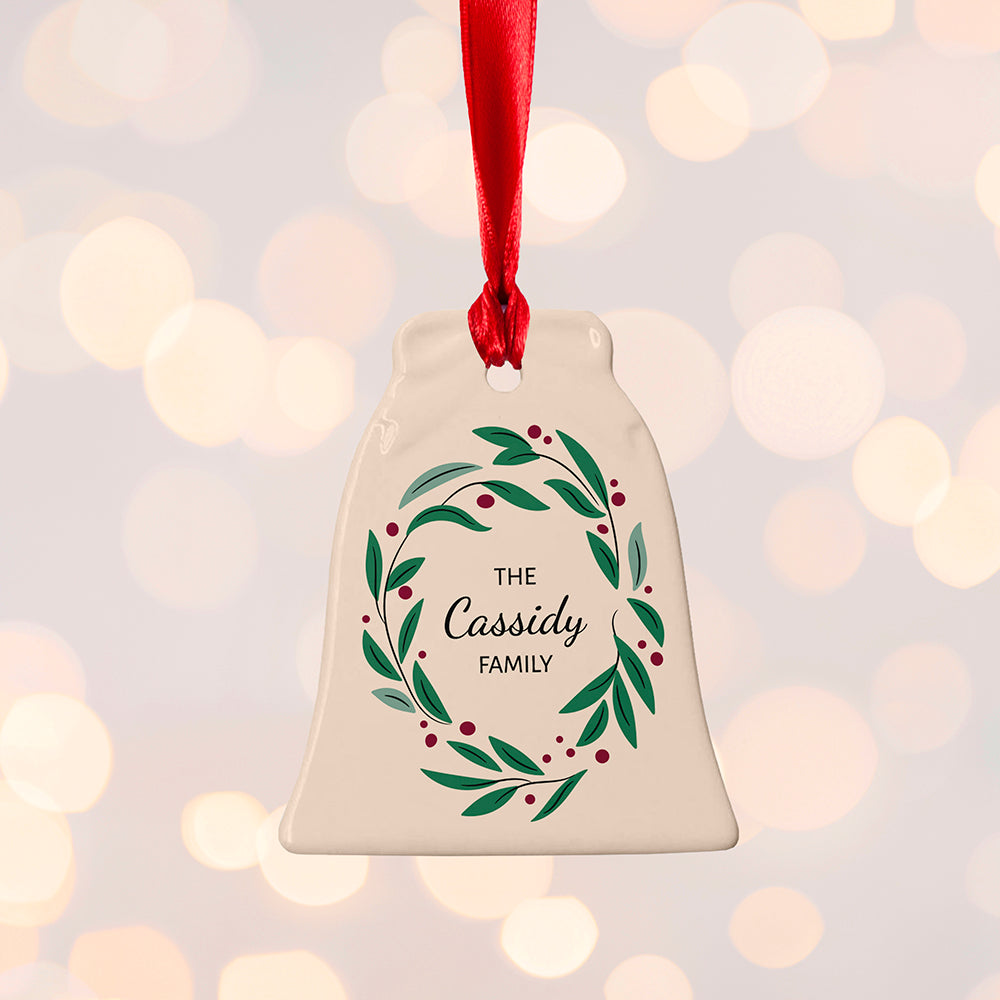 Personalised Family Wreath Christmas Decoration