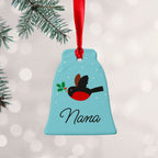Personalised Holly Robin Christmas Decoration