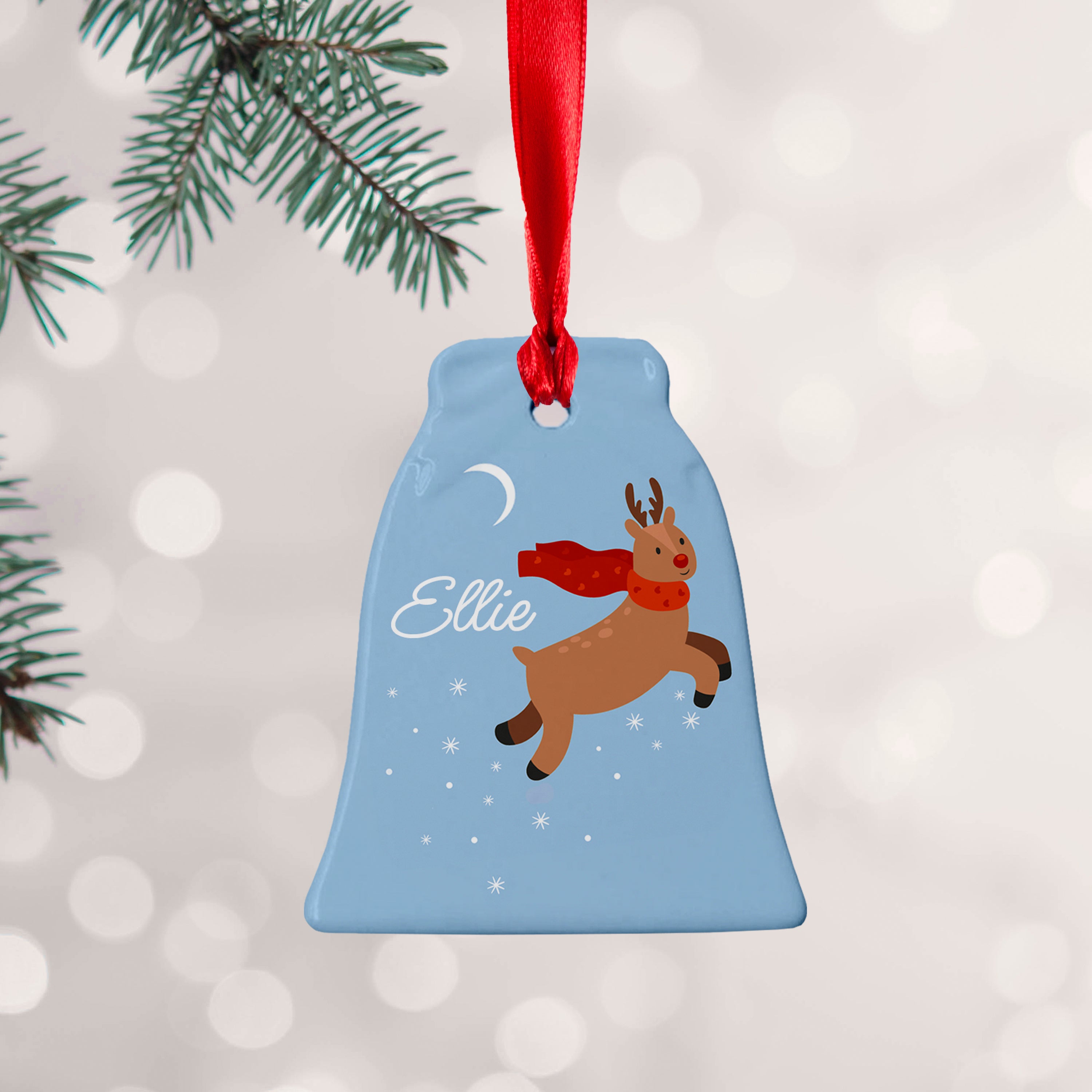 Personalised Flying Rudolph Christmas Decoration