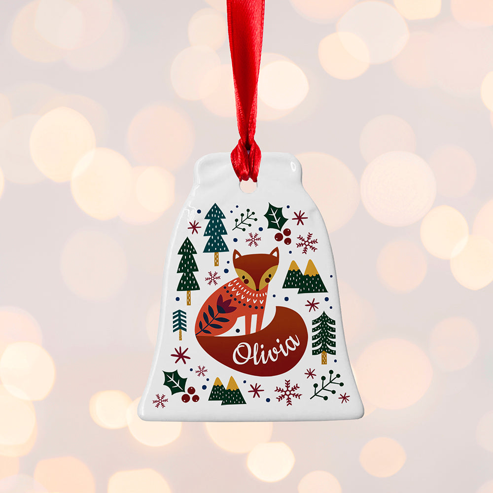 Personalised Scandi Fox Christmas Decoration
