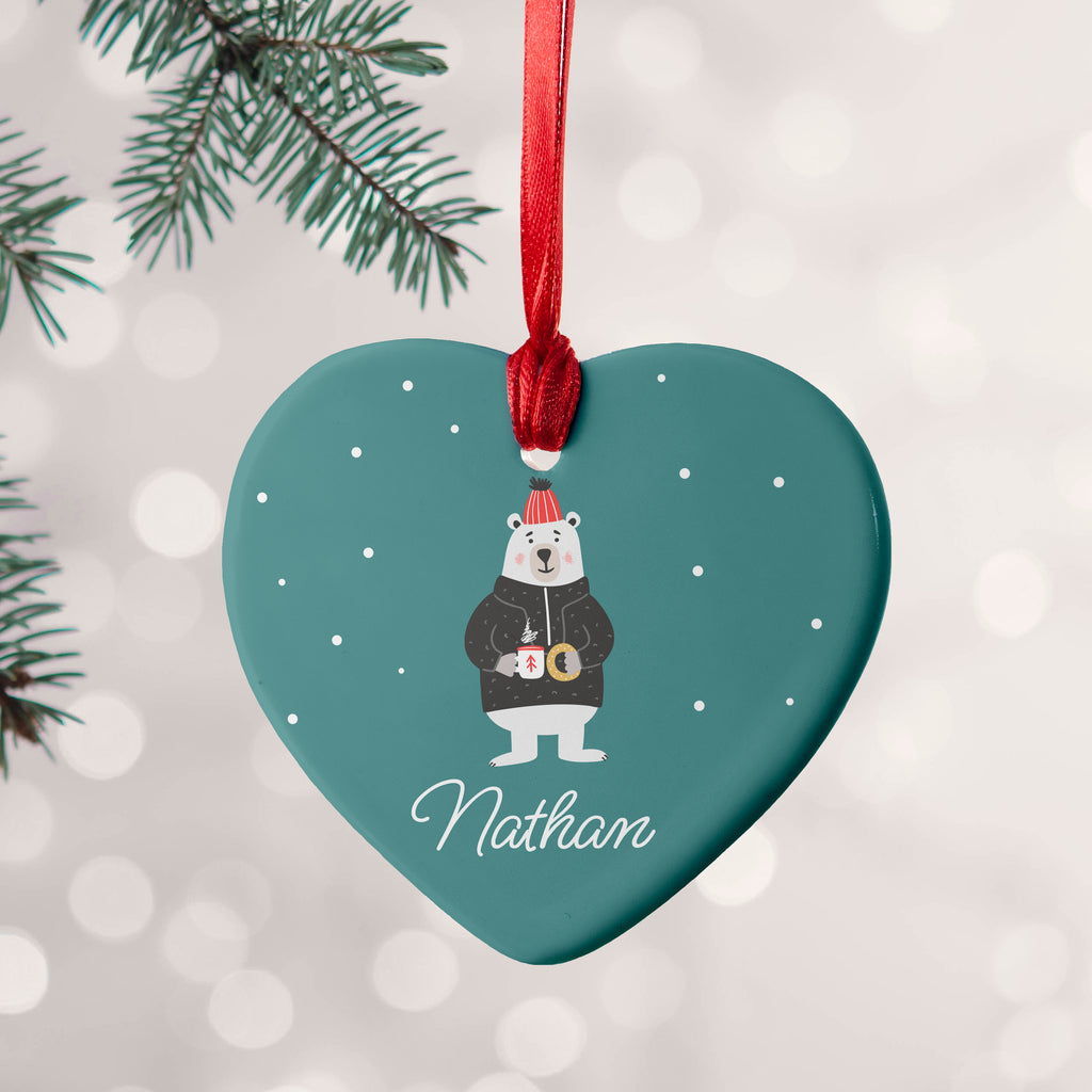 Personalised Polar Bear Christmas Decoration