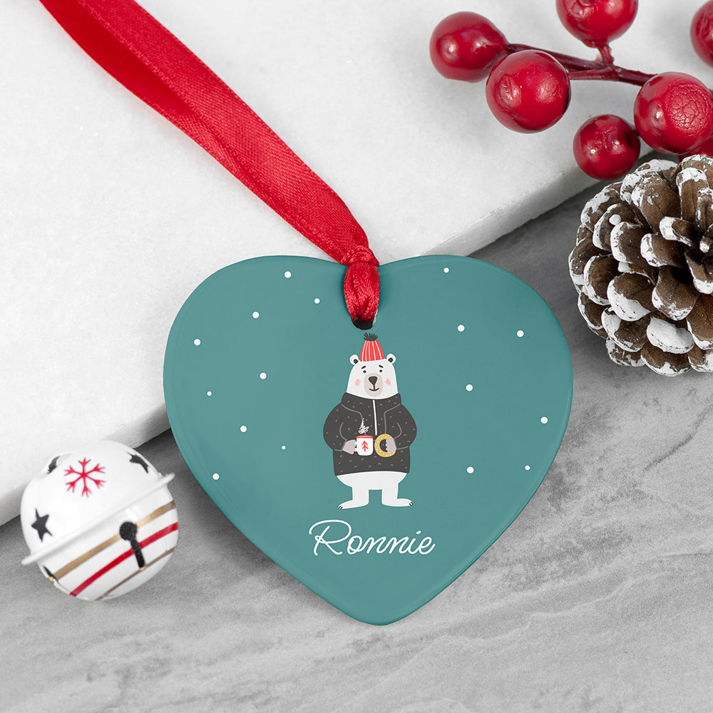 Personalised Polar Bear Christmas Decoration