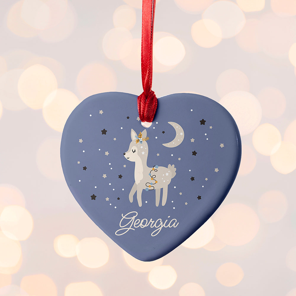 Personalised Moonlit Fawn Christmas Decoration