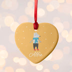 Personalised Winter Wolf Ceramic Decoration