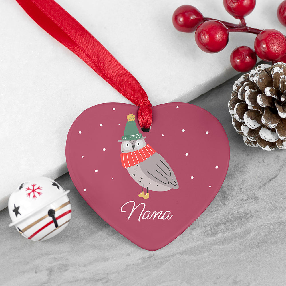 Personalised Winter Owl Christmas Decoration