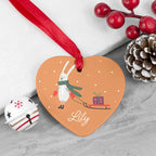 Personalised Sleigh Rabbit Christmas Decoration