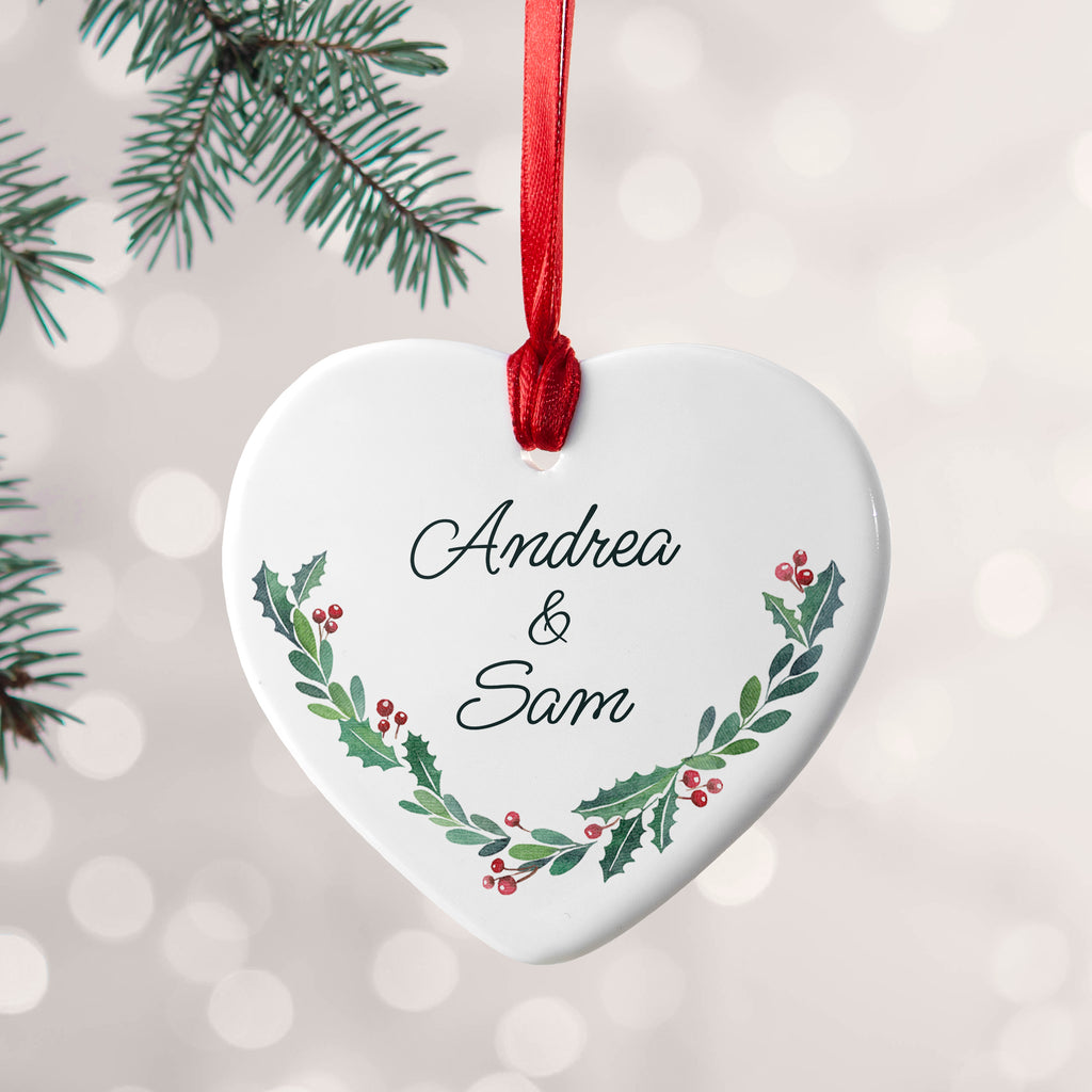 Personalised Couples Wreath Christmas Decoration