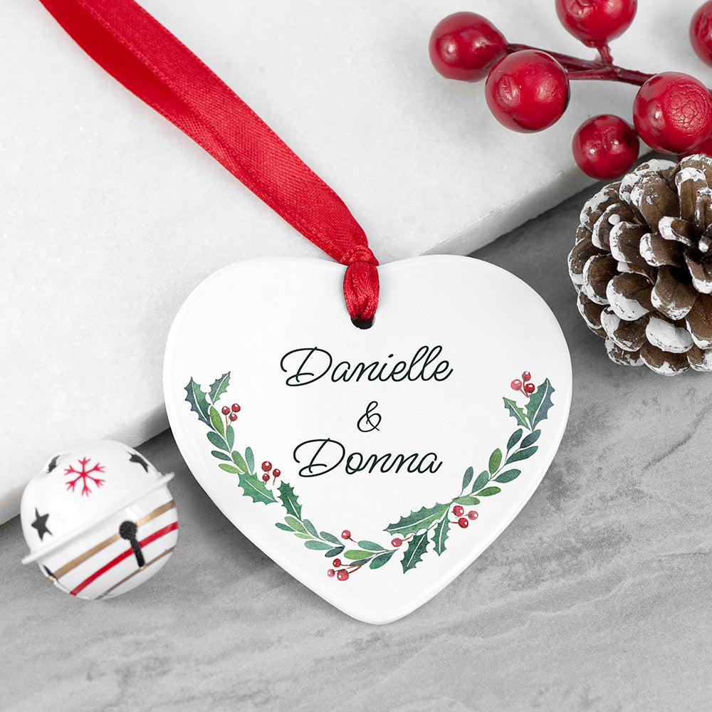 Personalised Couples Wreath Christmas Decoration