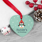 Personalised Baby Penguin 1st Christmas Decoration