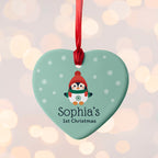 Personalised Baby Penguin 1st Christmas Decoration