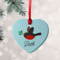 Personalised Holly Robin Christmas Decoration