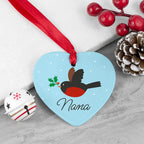 Personalised Holly Robin Christmas Decoration