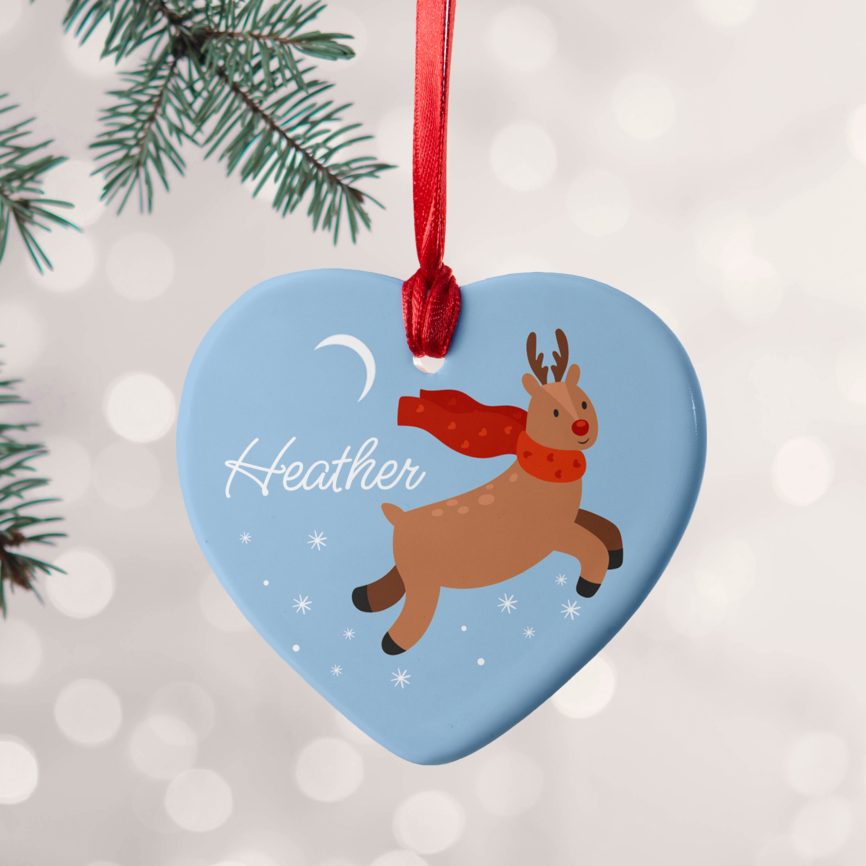 Personalised Flying Rudolph Christmas Decoration