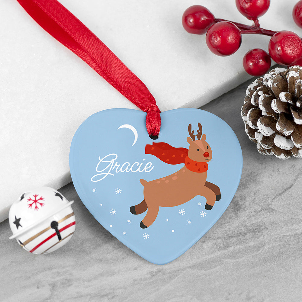 Personalised Flying Rudolph Christmas Decoration