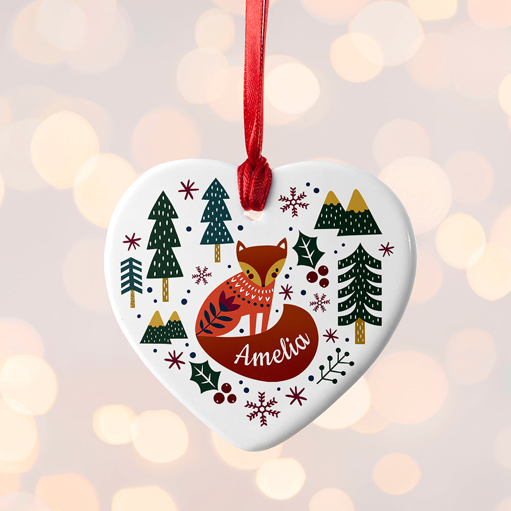 Personalised Scandi Fox Christmas Decoration