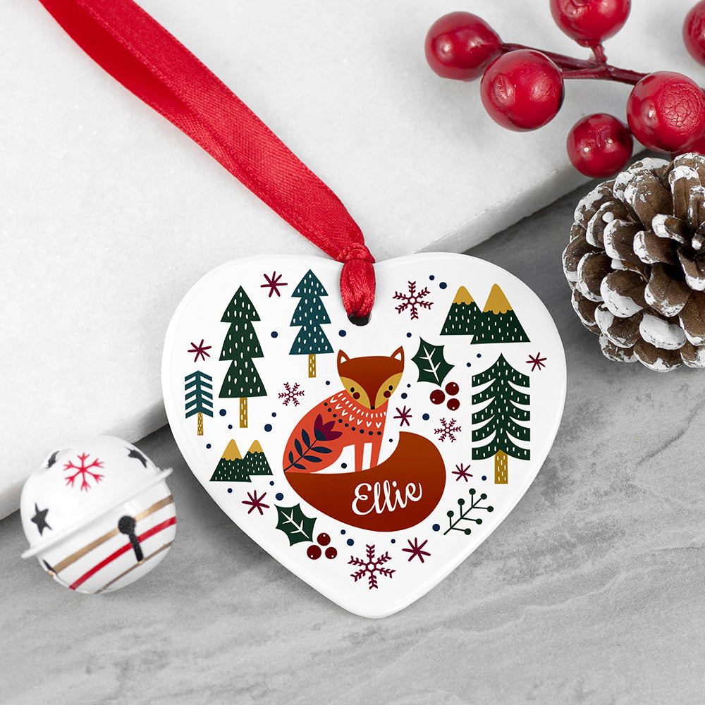 Personalised Scandi Fox Christmas Decoration
