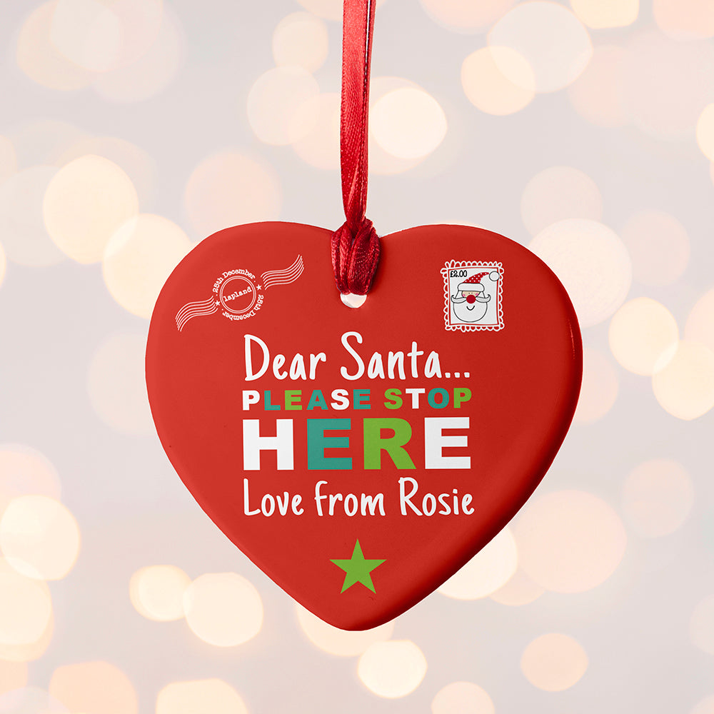 Personalised Dear Santa Christmas Decoration