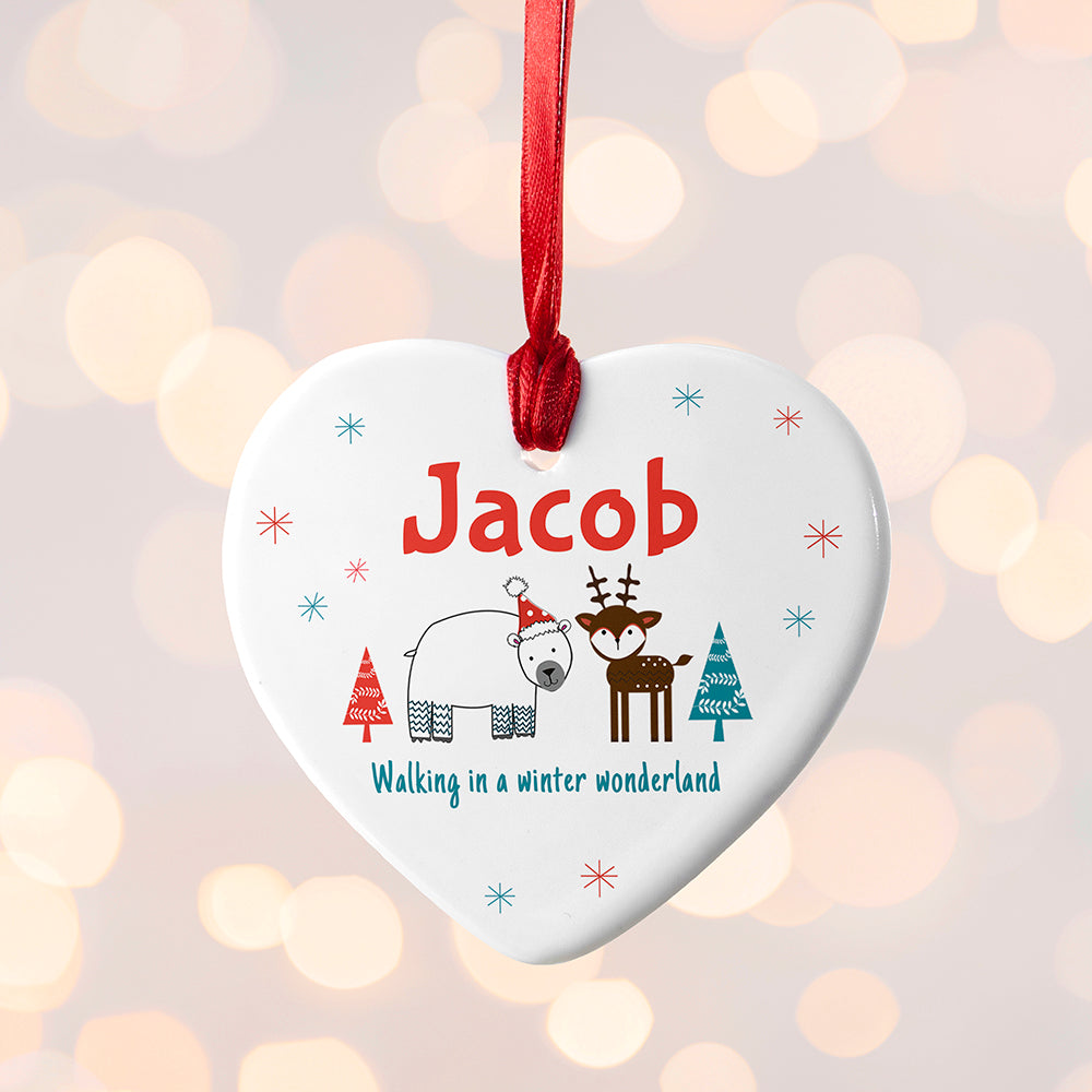 Personalised Winter Scene Ceramic Decoration