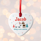 Personalised Winter Scene Ceramic Decoration