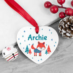 Personalised Winter Fox Ceramic Decoration