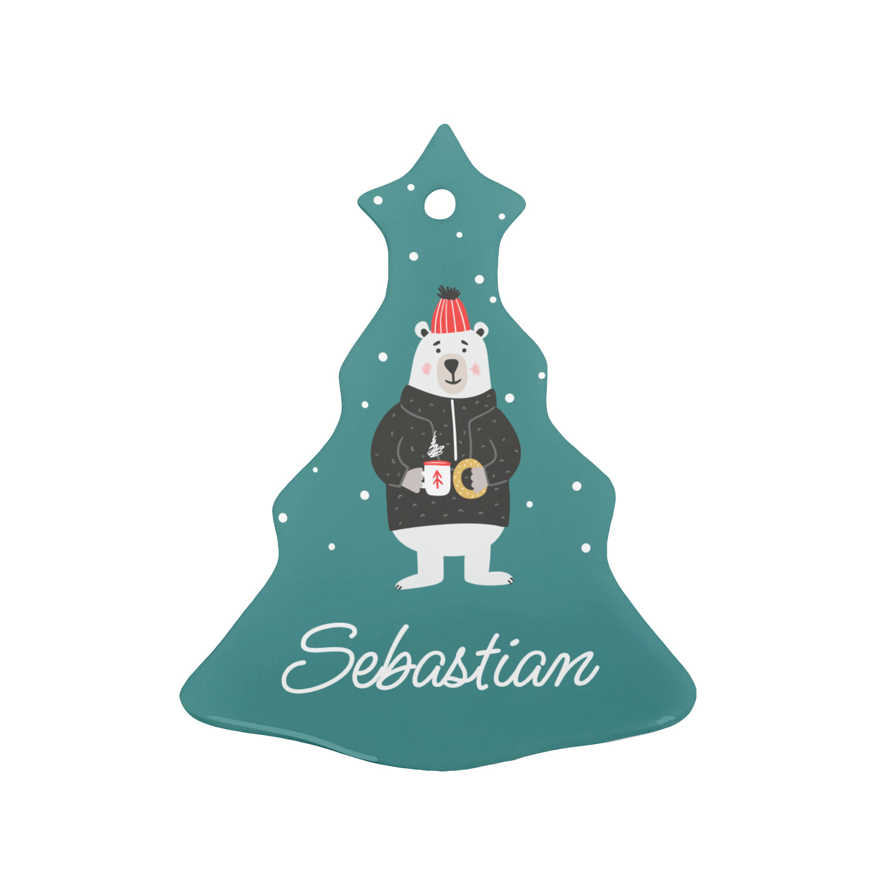Personalised Polar Bear Christmas Decoration