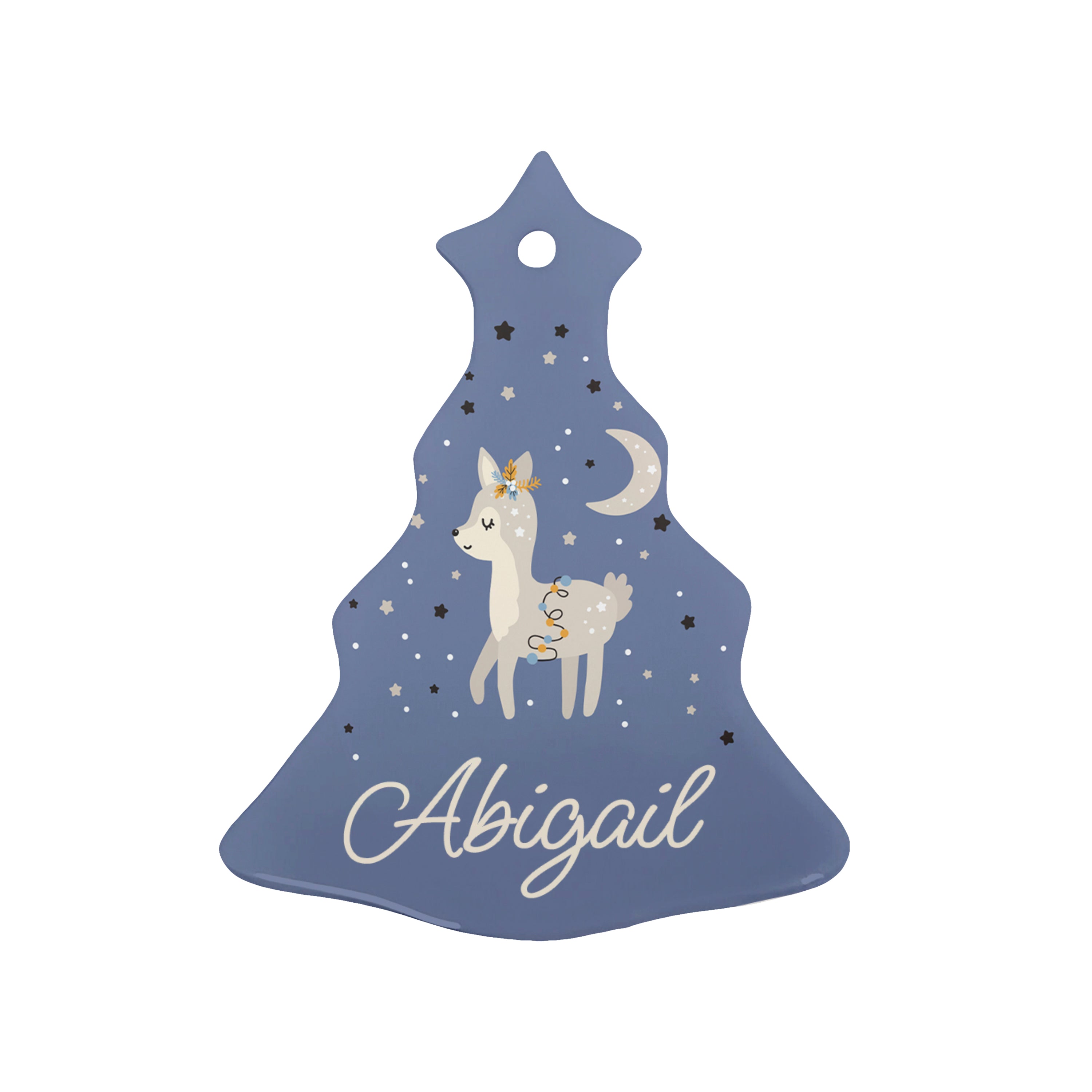 Personalised Moonlit Fawn Christmas Decoration