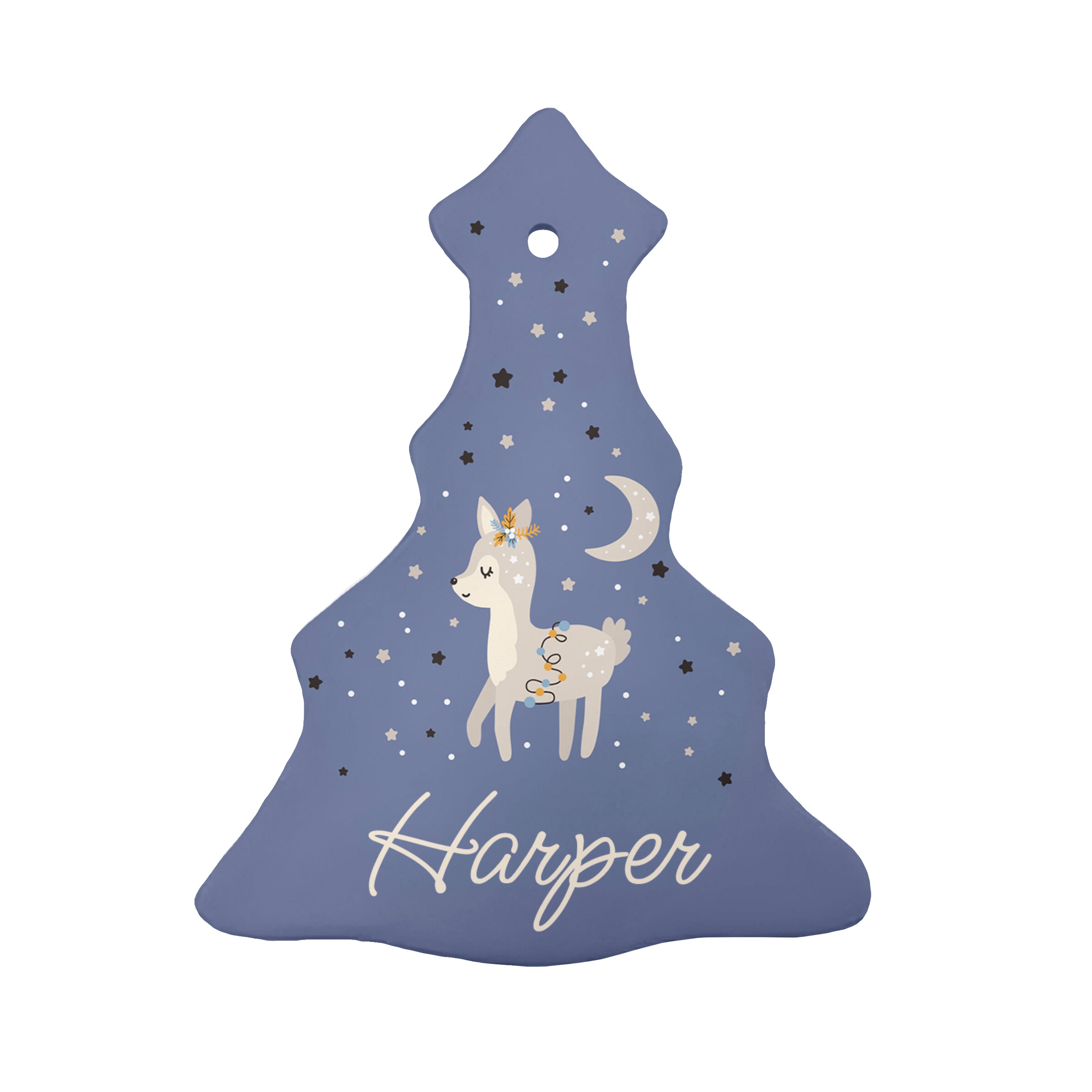 Personalised Moonlit Fawn Christmas Decoration