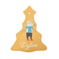 Personalised Winter Wolf Ceramic Decoration