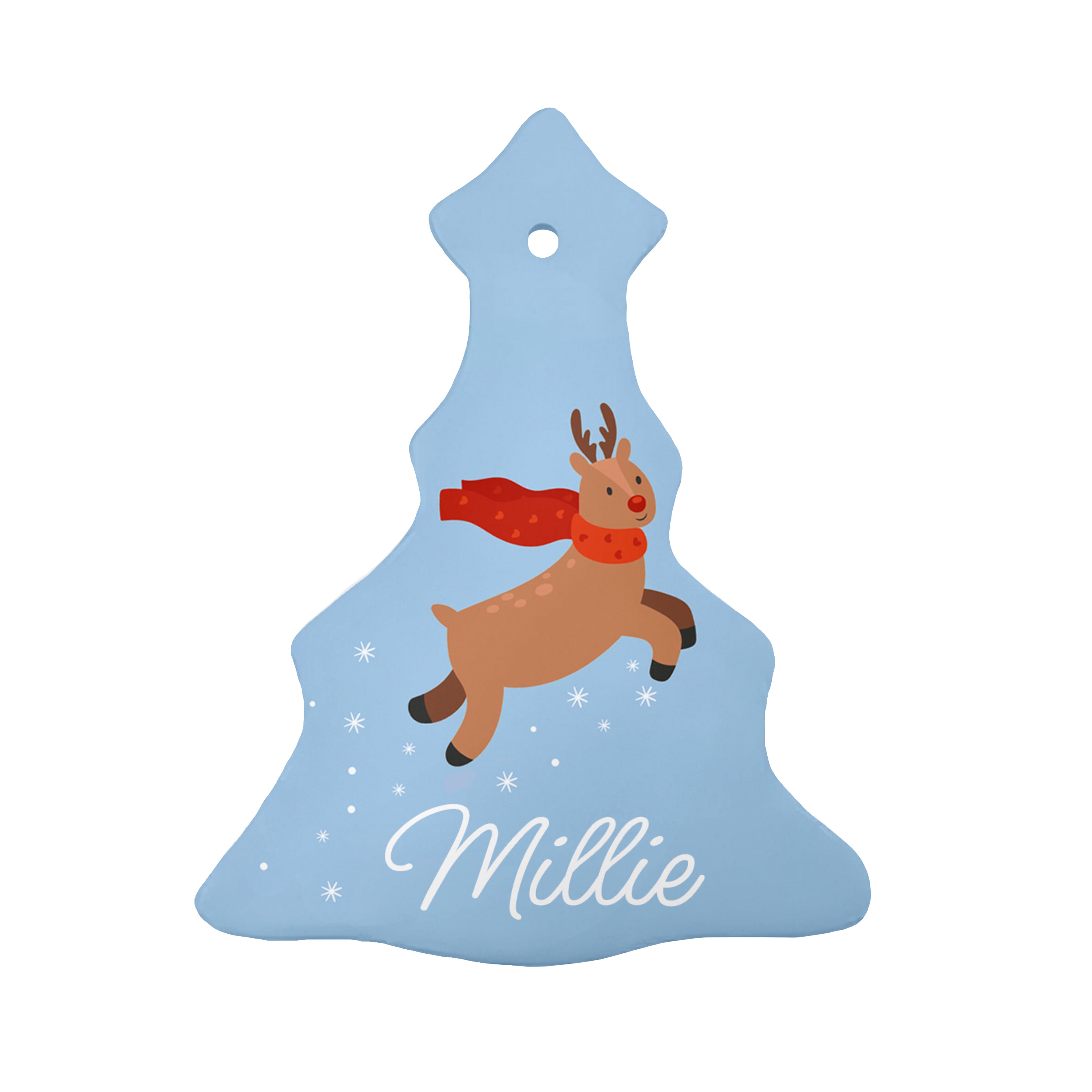 Personalised Flying Rudolph Christmas Decoration