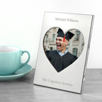 Personalised Graduation Silver Heart Photo Frame