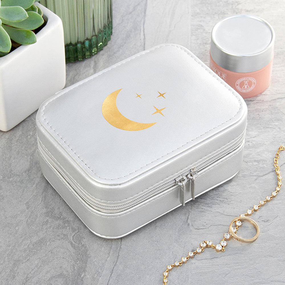 Silver Moon and Stars Jewellery Case