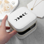 Customisable Moon Phase White Travel Jewellery Case