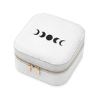 Customisable Moon Phase White Travel Jewellery Case