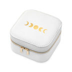 Customisable Moon Phase White Travel Jewellery Case