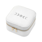 Customisable Moon Phase White Travel Jewellery Case