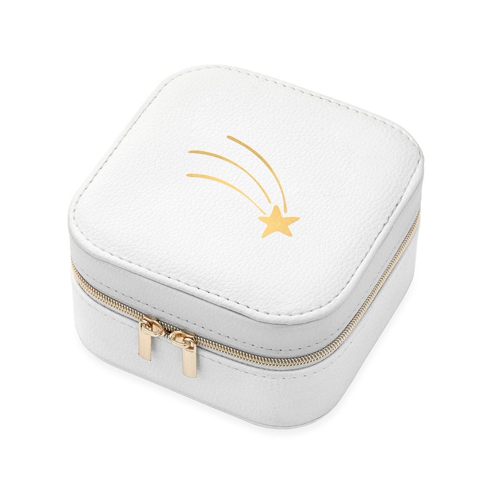 Shooting Star White Square Jewellery Case
