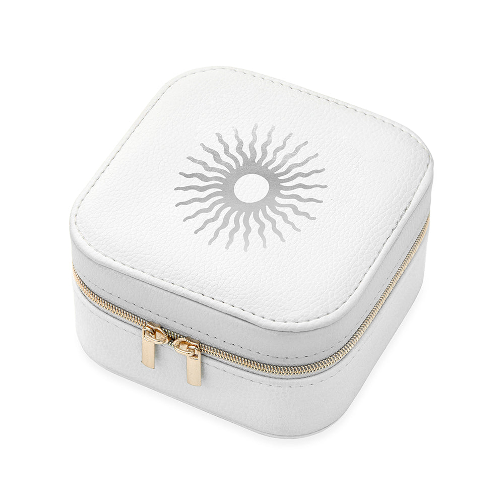 Customisable Sun White Travel Jewellery Case