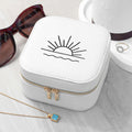 Sunset White Square Travel Jewellery Case