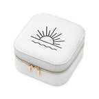 Sunset White Square Travel Jewellery Case