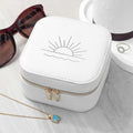 Sunset White Square Travel Jewellery Case